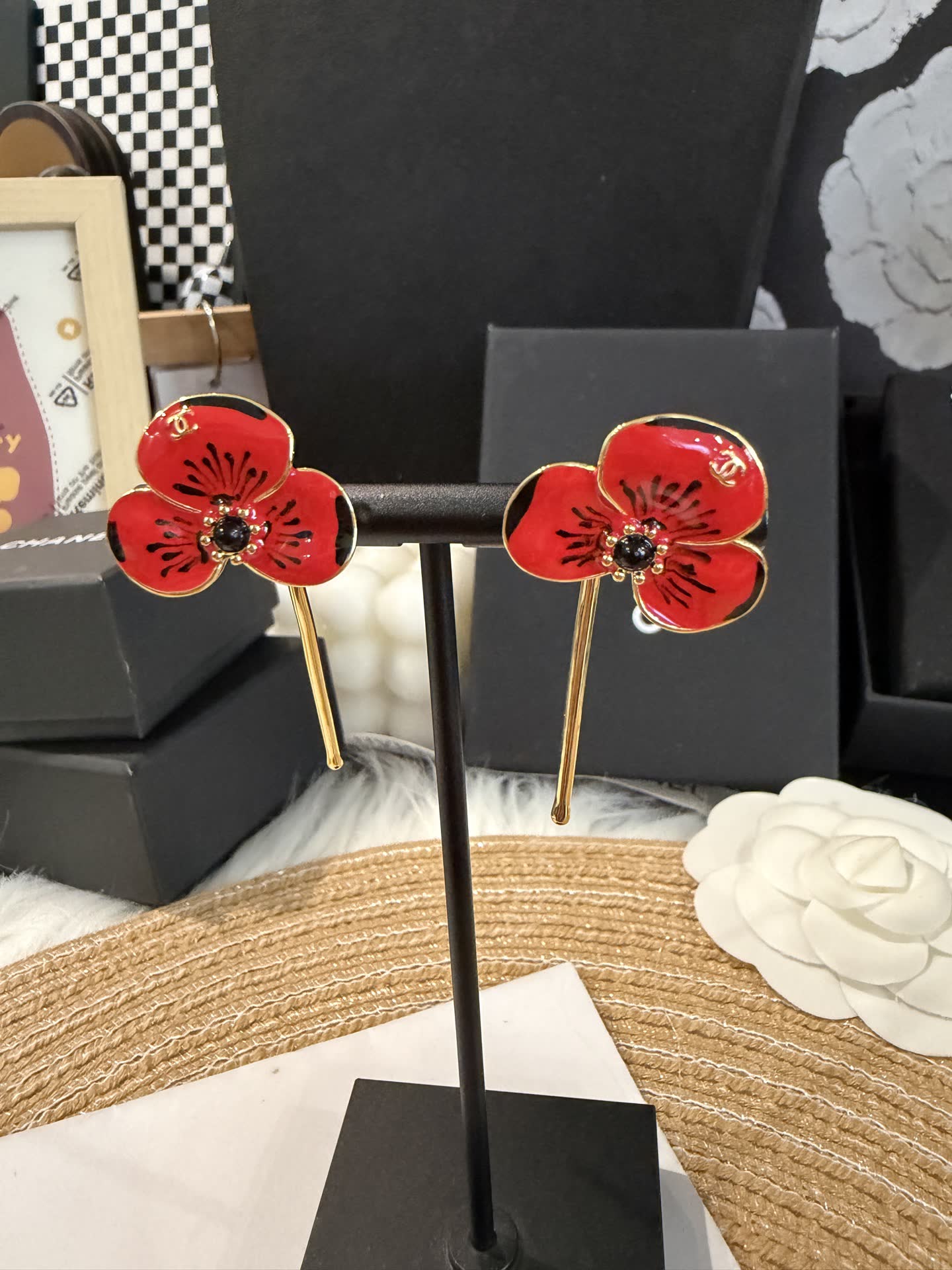 Chanel Enamel Flower Hair Pins